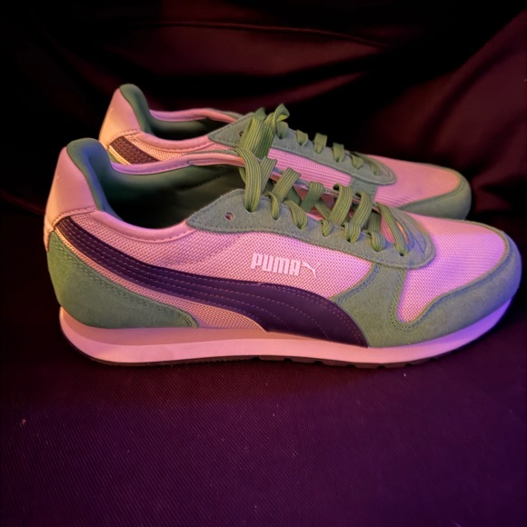 Puma Other - Puma Lace-Up Sneakers in Green and Purple